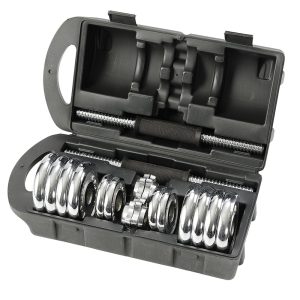 15KG Adjustable Chrome Dumbbells Weights Quick Conversion With Nonslip Connecting - Image 3