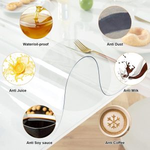 1mm PVC Thick Clear Tabletop Waterproof Protector Table Cover - Image 5