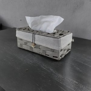 Cool Gift, Straw Tissue Box With Linen Fabric - Image 3
