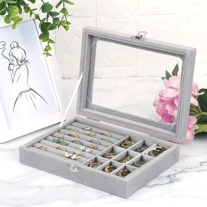 Velvet Lockable Jewelry Storage Box - Image 3