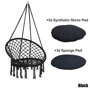 Cotton Hammock Hanging Chair Swings Comfortable Sturdy Knitted For Living Room & Patio