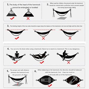 200x100cm Single Leisure Cotton Canvas Stripes Hammock - Image 5