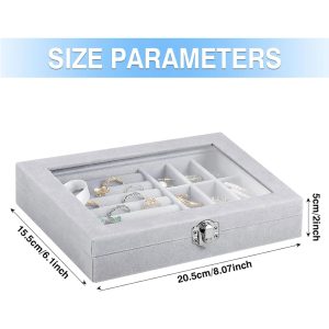 Velvet Lockable Jewelry Storage Box - Image 5