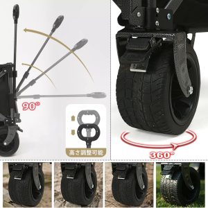 Outdoor Camping Carry Wagon 90x58xx60cm - Black - Image 3