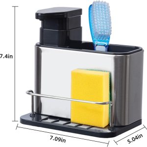 Stainless Steel Kitchen Sink Soap Dispenser with Removable Drain Tray - Image 8