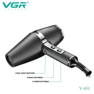 Vgr V-451, 3 Heat Setting Negative Ion Hair Dryer - Image 5