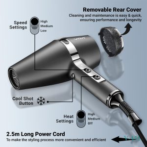 Vgr V-451, 3 Heat Setting Negative Ion Hair Dryer - Image 6