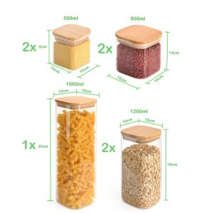 7-Pieces Plexi Storage Container With Bamboo Lid - Image 2