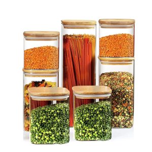 7-Pieces Plexi Storage Container With Bamboo Lid - Image 1