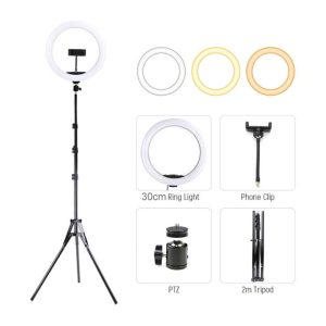 30cm LED Selfie Ring Light With 2.1m Stand - Image 7