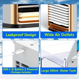 5W USB Rechargeable Air Cooler 500ml  944 - Image 5