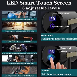 Mini Massage Gun Deep Tissue,6 Speeds Metal Head - Image 9