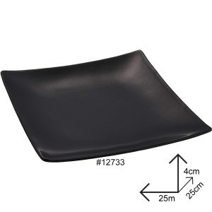 Plate Black Melamine Dinnerware - Image 2