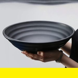 Round Bowl Black Melamine Dinnerware - Image 4