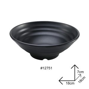 Round Bowl Black Melamine Dinnerware - Image 5