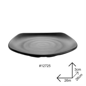 Plate Black Melamine Dinnerware - Image 5