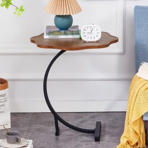 C Shaped Sofa Side Table, Retro Bedside Table - Image 2