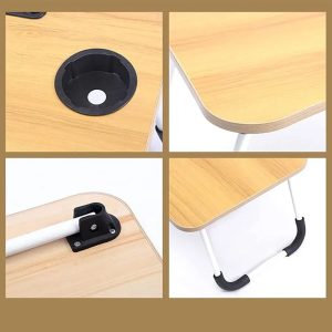 Laptop Desk Foldable Bed Tray With Cup Holder & Handle - Image 4