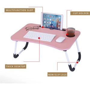 Laptop Desk Foldable Bed Tray With Cup Holder - Image 5