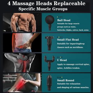 Mini Massage Gun Deep Tissue,6 Speeds Metal Head - Image 10