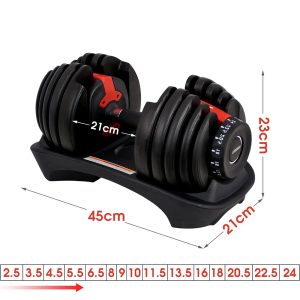 24kg Adjustable Dumbbell 2.5 to 24 Kg Multi Weight In LBS With Holder ( 1-Pieces ) - Image 8