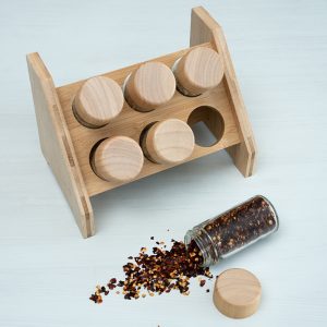 6 Jar Seasoning Bottle Set With Base Holder - Image 3