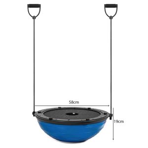 58cm Balance Half Ball Trainer With Resistance Bands & Foot For Exercises - Image 5