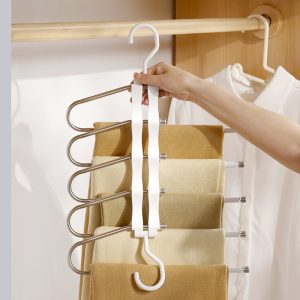 Stainless steel 5 Folding Trouser Rack Multi-functional - Image 4
