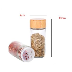 4 Jar Seasoning Bottle Set With Base Holder M-04 (D4 x H10)cm - Image 5