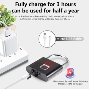 Fingerprint Padlock for Locker, Gym, Door, Luggage - Image 4