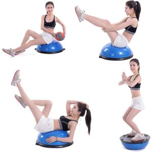 58cm Balance Half Ball Trainer With Resistance Bands & Foot For Exercises - Image 4