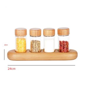 4 Jar Seasoning Bottle Set With Base Holder M-04 (D4 x H10)cm - Image 6