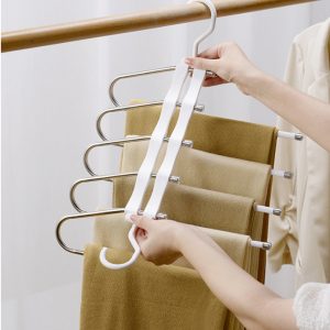 Stainless steel 5 Folding Trouser Rack Multi-functional - Image 6