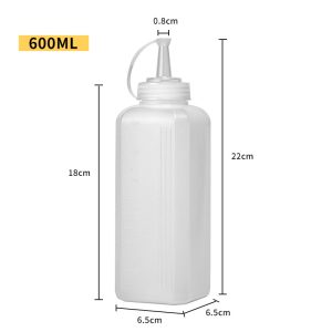 Square Plastic Seasoning Bottle 600ml - Image 3