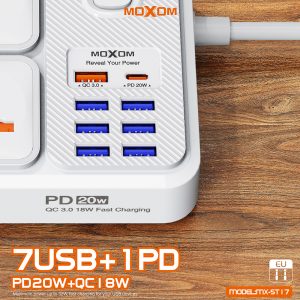 Moxom MX-ST17 12in1 Power Strip 3m Cable Length - Image 4