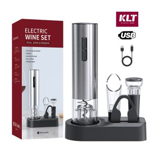 KLT Rechargeable Stainless Electric Wine Opener Set KP3-362003 - Image 1