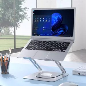 Aluminum Rotating Laptop Stand Holder Adjustable with Rotating Base - Image 5