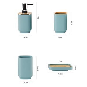 sanitary 4-pieces Bath Set With Bamboo Lid - Image 3