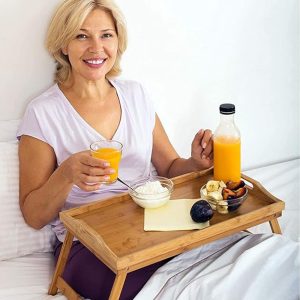 Bamboo Bed Tray Table with Folding Legs - Image 7