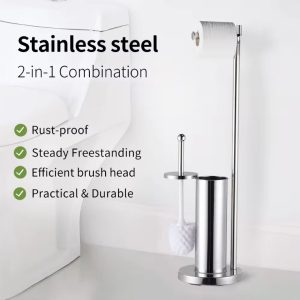 Stainless Steel Toilet Brush & Holder Set - Image 4