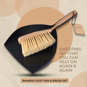 Bamboo Dust Pan & Brush Set - Image 3