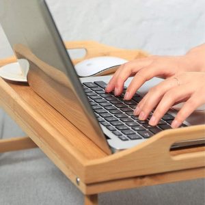 Bamboo Bed Tray Table with Folding Legs - Image 3
