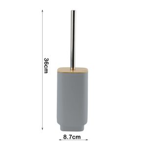 Sanitary Toilet Brush With Bamboo Lid - Image 4
