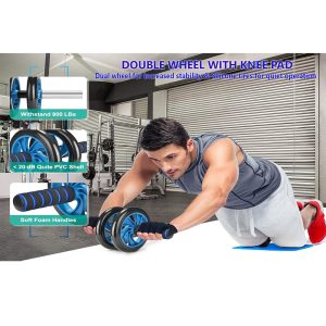 AB Roller Double Wheel With Knee Pad - Image 4