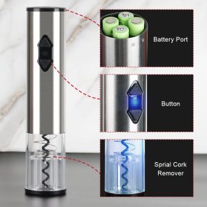 KLT Stainless Electric Wine Opener Set KB1-601807A - Image 3