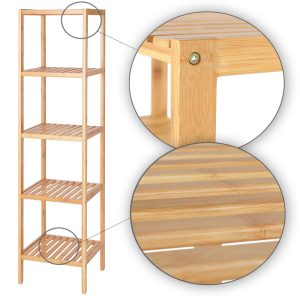 Bamboo Storage Shelf 5-Tier 140 x 30 x 40cm - Image 4