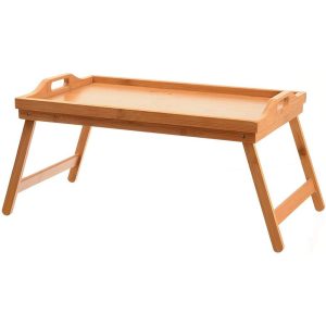 Bamboo Bed Tray Table with Folding Legs - Image 5