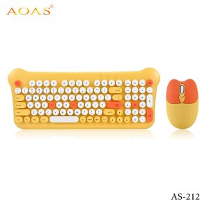 AOAS AS-212 Wireless Colored Keyboard with Mouse - Image 6