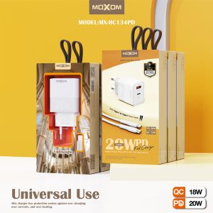 Moxom MX-HC134PD, Capital PD20W QC18W Fast Charger With Cable - Image 4
