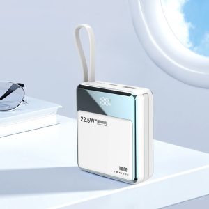 MOXOM MX PB109 10000MAH Power Bank - Built In Cable - Black - Image 3